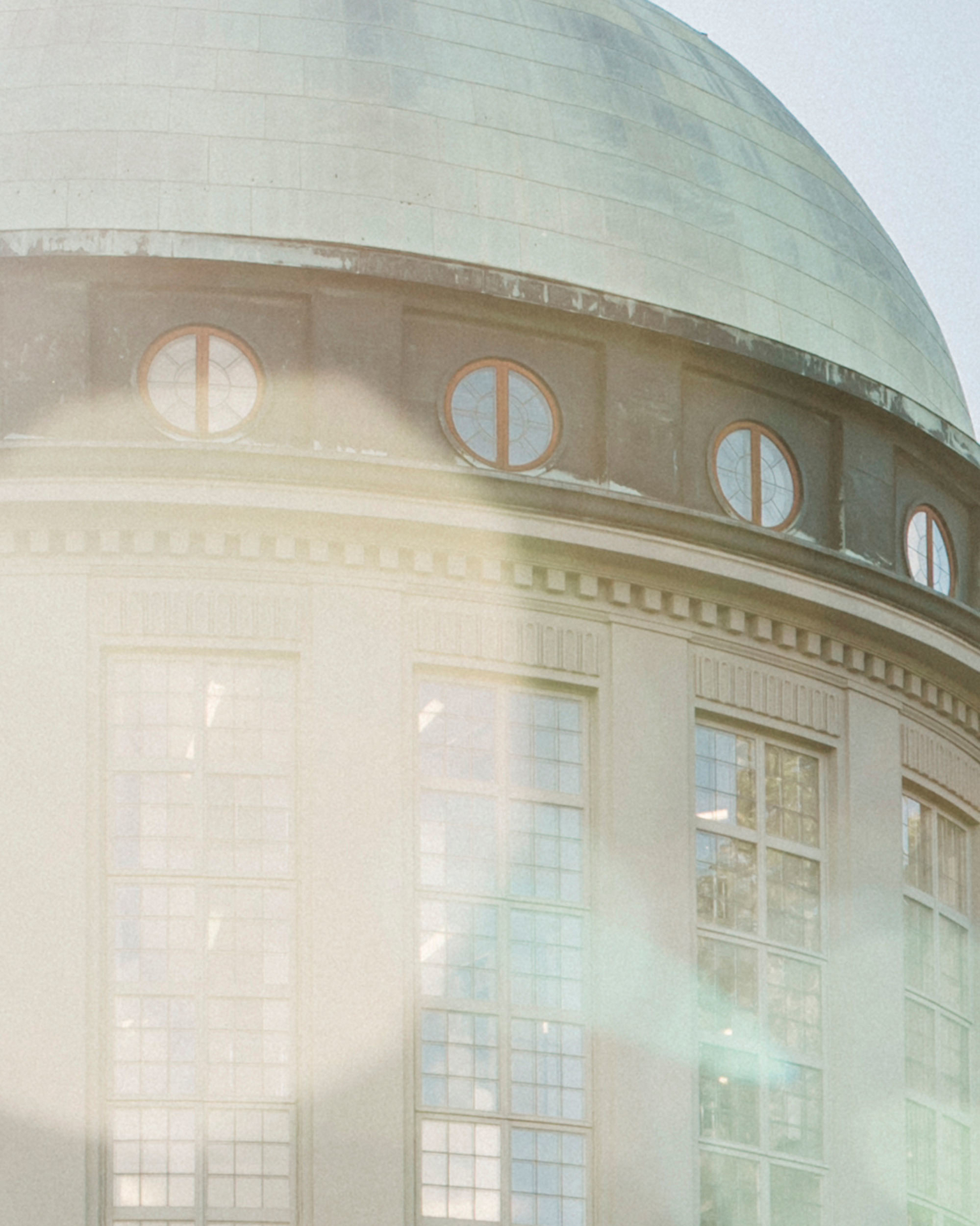 Circular windows on the dome of the Stockholm School of Economics