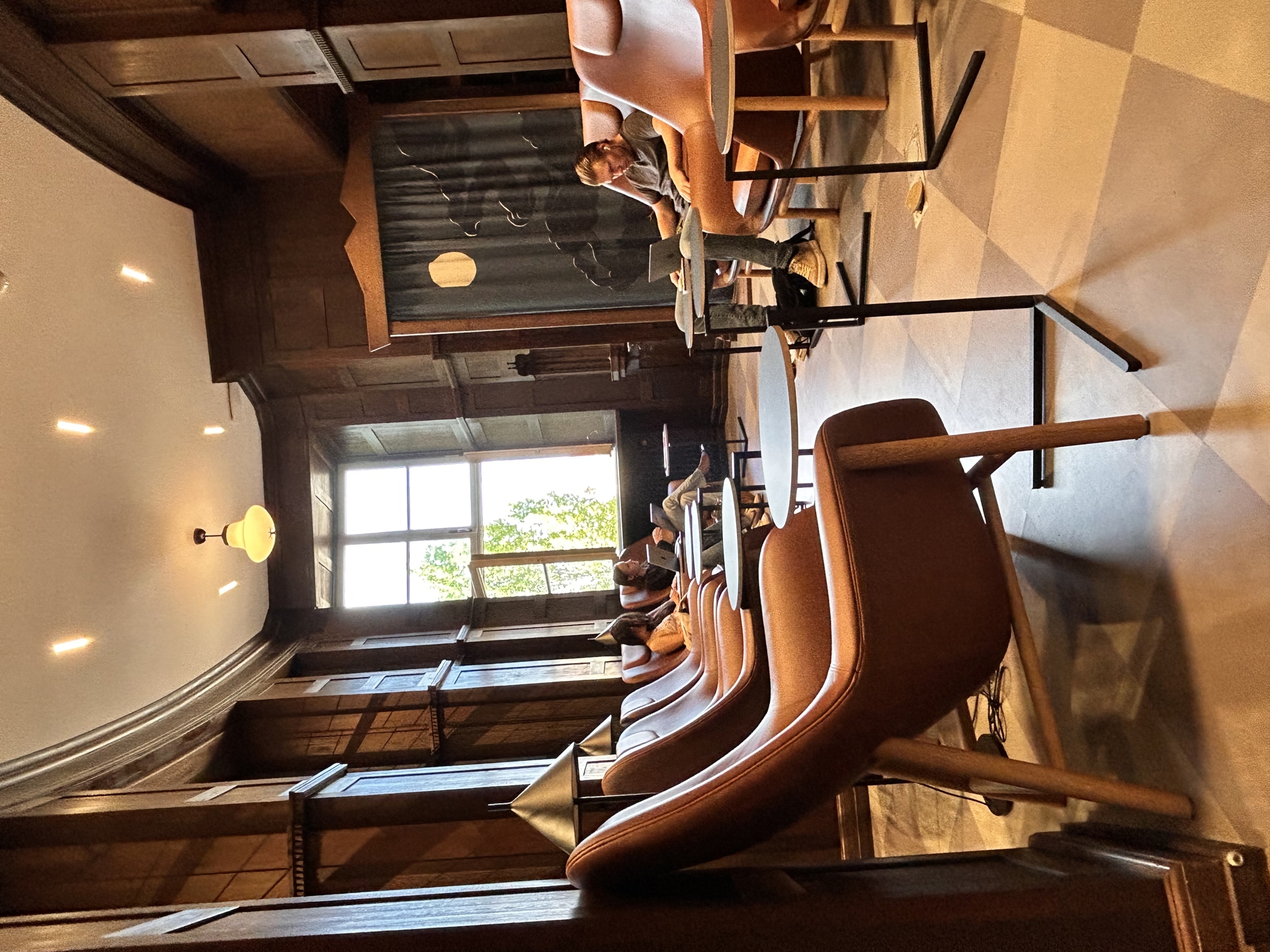 Lounge chairs and side tables in the Ragnar Lindgren reading lounge